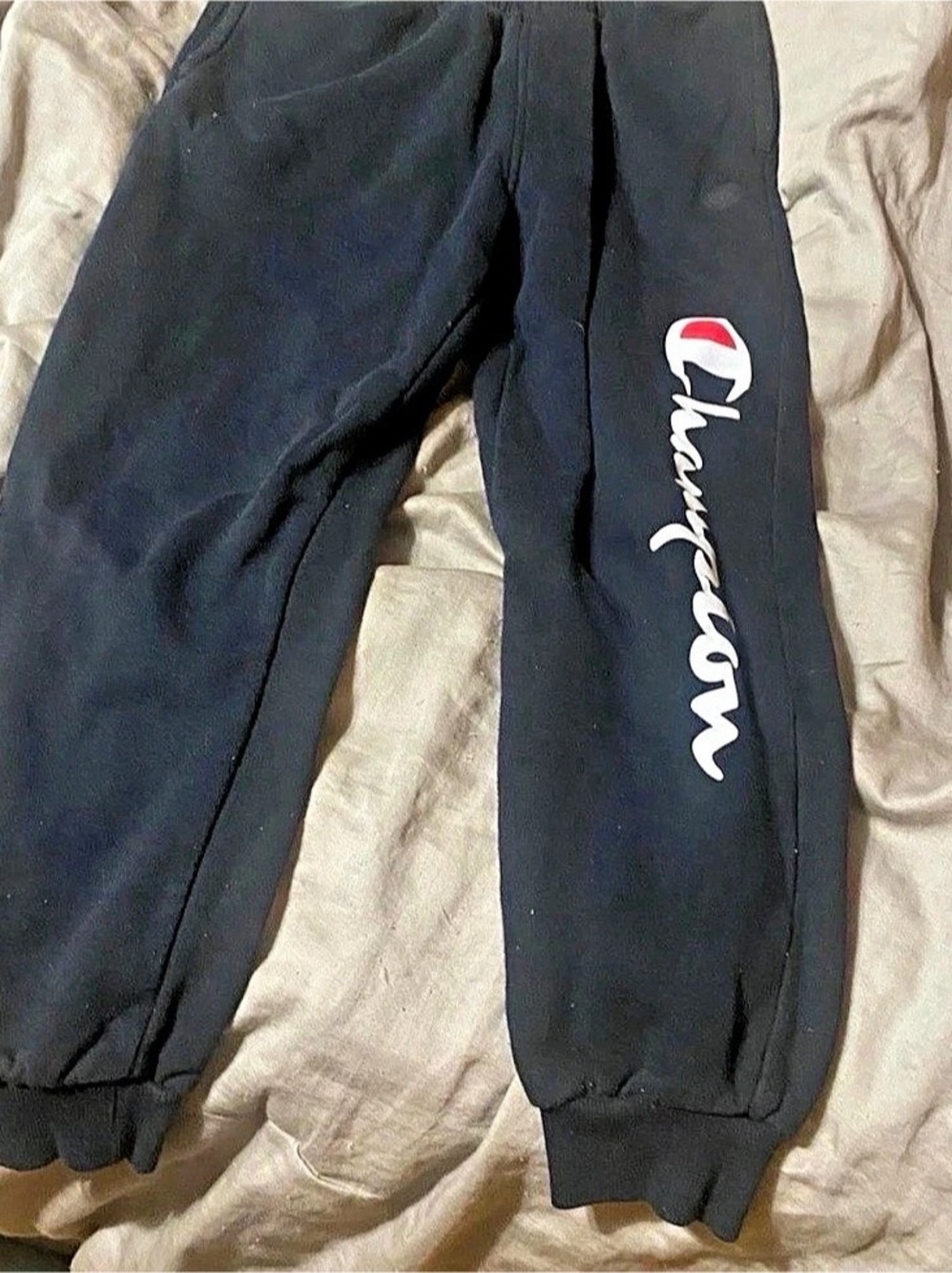 Champion Powerblend Script Logo Jogger Sweatpants Medium Black